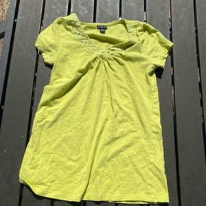 Green tee with studded silver